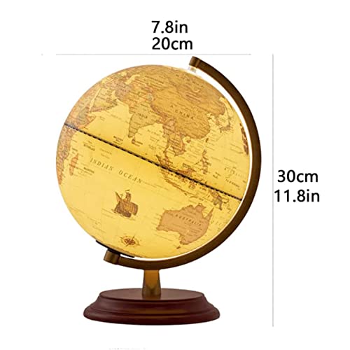 JDXQBLD Practical Globe Rotating Globe with Stand Globes 7.8 Inches Retro World Globe Hd Geographic Globes for Desktop Decoration Unique Gift Educational Tools，Blue Without Light