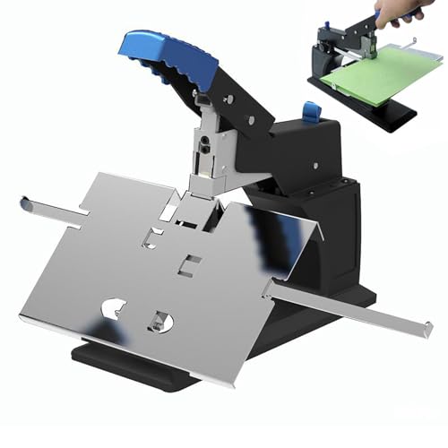 Manual Heavy-Duty Stapler, Desktop A3/A4 Flat/Saddle Stapler with Push Nail Slot Design,Labor Saving and Durable, for Office