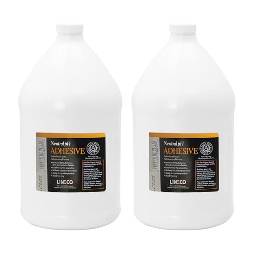 Lineco Neutral pH Adhesive, All-Purpose Glue, 1 Gallon, White, 2 Pack