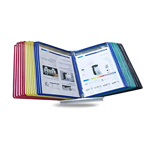 Desktop Reference Organizer - Catalog Display Rack, Metal Wall Kit Holder, 30 Double-Sided Panels, Desktop/Wall Documents, Presentation of A4 Documents (Color : Multi-Coloured)