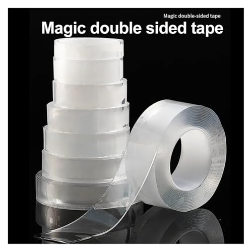 DSWMY 1M/2M/3M/5M Kitchen Transparent Double Sided Tape Bathroom Reusable Tapes Home Decoration Washable Super(10mmx5m)