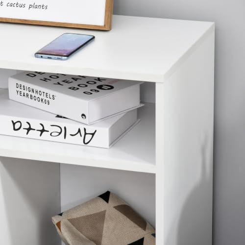 HOMCOM Printer Stand Home Office Mobile Storage Cabinet Organizer White