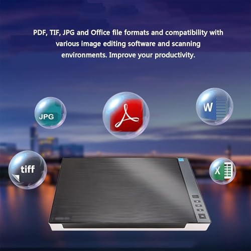 Colour Flatbed Scanner, High Speed Flatbed Scanner, 1200 Dpi Optical Resolution, 8sec Fast Scan Speeds, for Home and Home Office