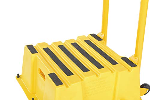 Vestil SPN-1-YL-HR-PO Polyethylene Nestable with Handrails Casters 1 Step 500 Lb. Capacity Yellow
