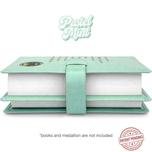 Galileo® Double AA Big Book Cover & 12 Steps & 12 Traditions | PU Leather | Coin Holder | AA Book Covers for Hardcover | AA Gift | Alcoholics Anonymous (Serenity Prayer/Pastel Mint)