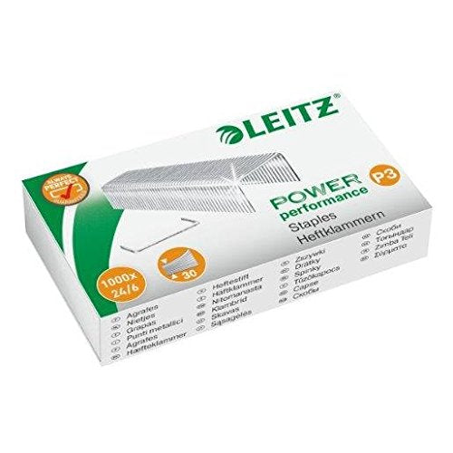 LEITZ Pack of 12 Boxes of 1000 Staples 24/6 Zinc-Coated