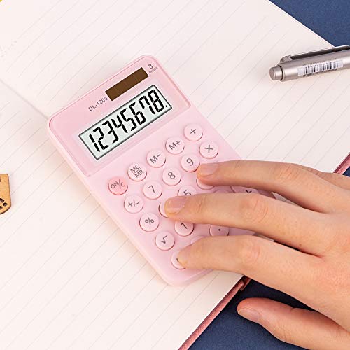 QERTYHJK Calculator Solar Color Student Cute Calculators Portable Easy Carry School Office Supplies
