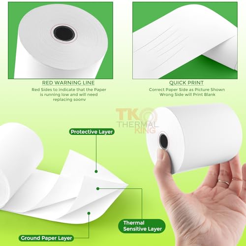 TK Thermal King 3 1/8" x 230' Credit Card Thermal Receipt Paper 30 Rolls