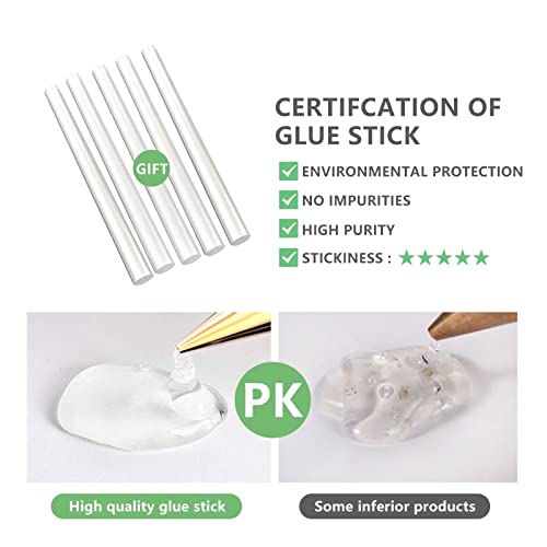 LIBODD Hot Glue Gun 150W Hot Melt Glue Gun Temperature Adjustment 140~220 Degrees Celsius Replaceable Nozzle Use 11mm Glue Stick for Repair Tool DIY for DIY Arts, Crafts and Quick Repairs(Set-7)