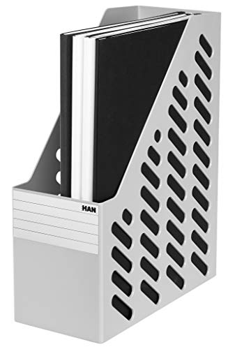 HAN 1603-11, Klassik XXL Magazine File. High-Quality, Sturdy, Stable and Stylish, with Label, Pack of 2, Light-Grey