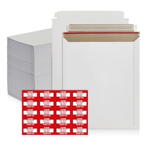 200 Pack 7x9 Rigid Cardbaord Mailers – Self-Seal White Cardboard Mailers