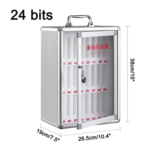 Wall-Mounted Cell Phones Storage Cabinet, Mobile Phone Storage Safe Deposit Box, Office Storage Cabinet with Lock, Pocket Chart Cell Phone Holder for Classroom (Size : 24)
