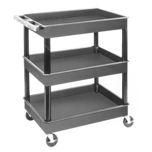 Luxor Three Tub Shelf Utility Cart, 32 x 24 x 38 1/2 inch - 1 each.