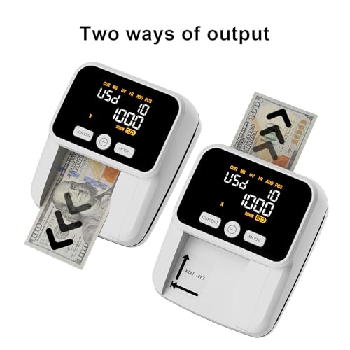 AROHANI Small Auto Counterfeit Bill Detector for USD & EUR, White