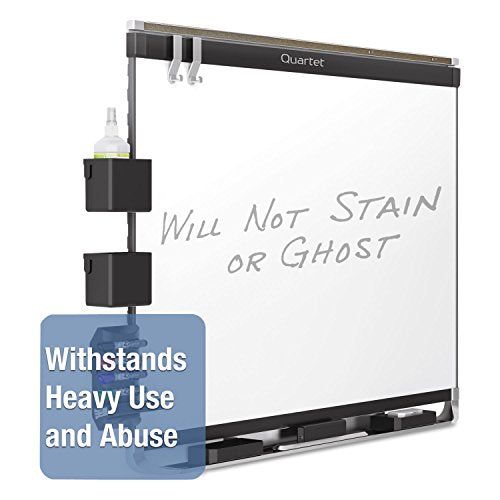Quartet Magnetic Whiteboard, Porcelain, White Board, Dry Erase Board, 8' x 4', Black Frame, Prestige 2 Duramax (P558BP2)