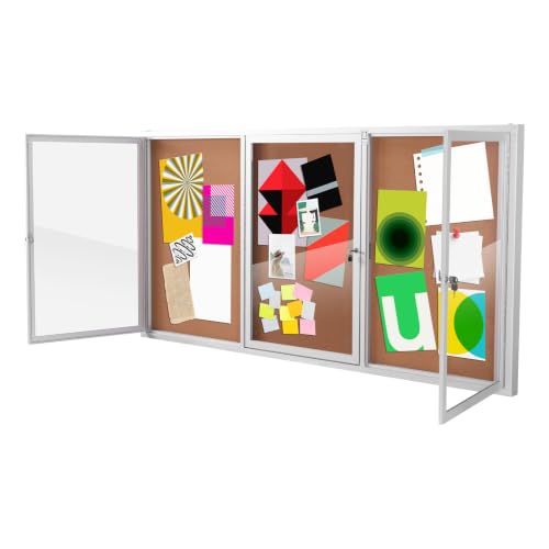 Outdoor Bulletin Board Enclosed Lockable Wall Display Case