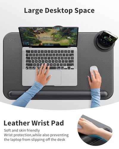 SAIJI Laptop Lap Desk with External Monitor Holder Fits Up to 17" Laptops