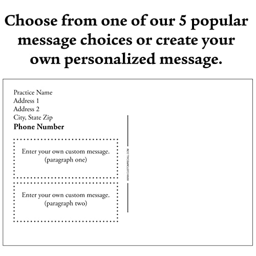 Appointment Reminder Postcards for Dentists. Customize Card Front and Back with Practice Info. 4"x6" Card, Full Color Front with Premium High Gloss UV Coating, Premium 16 Pt. Card Stock (1000)