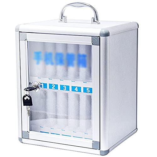 12/24/36 Bit Aluminum Alloy Pocket Chart Cell Phones Storage Cabinet for Cell Phones, Wall-Mounted with A Locked, Can Be Carried by Hand for Classroom Office Factory