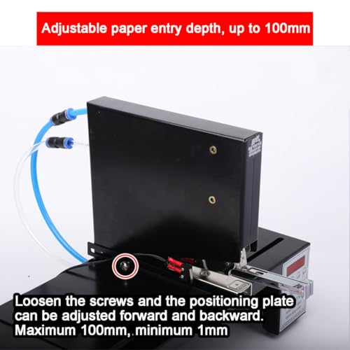 JOSBY 100MM Electric Saddle CNC Stapler, Pneumatic Booklet Double-Head Stapler, 35 Sheets/70g Thickness Automatic Binding Machine, 24mm-350mm Adjustable Spacing, Large Industrial Stapler, for Offices