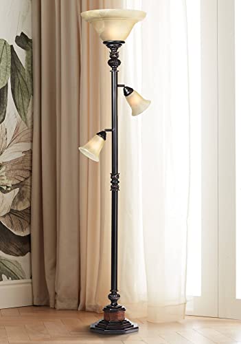 Regency Hill Sonnett 72" Tall 3-Light Torchiere Floor Lamp Living Room