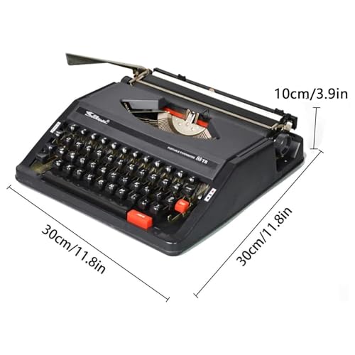 Jiangtaom Classic Manual Typewriter, Retro Portable Manual Props Typewriter Antique Typewriter Decoration Artistic Design Typewriter(Black)