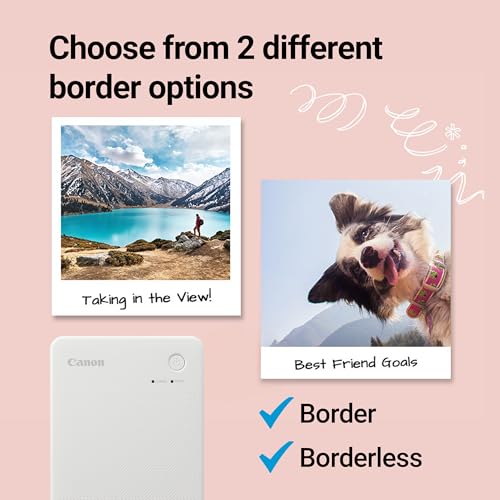 Canon SELPHY QX20 Wireless Compact Photo Printer, Dye‑Sublimation Color Printing, Prints 2.1x3.4/2.7x2.7 Card & Square Sizes, Built‑in Battery & Wi‑Fi, Portable Travel & Selfie Printer, White