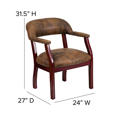 EMMA + OLIVER Bomber Jacket Brown Conference Chair