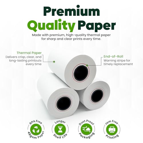 PM Company Thermal Paper Receipt Rolls (Size: 2 1/4" x 50 ft) (Pack of 100)