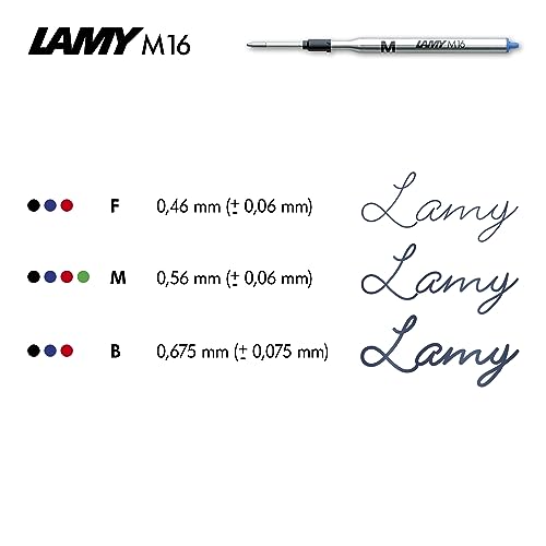 Lamy cp1 black ballpoint pen - minimalist ballpoint pen in elegant metal body - with cushioned stainless steel clip - incl. giant refill M 16 in line width M in black