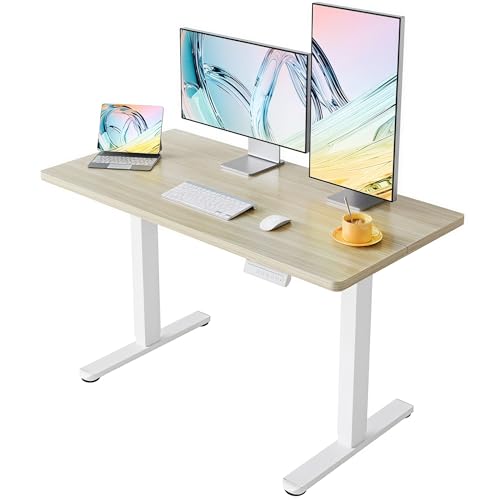 HUANUO 43x24 Inch Electric Standing Desk, Height Adjustable, Natural