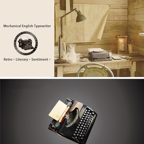 pedenencelia Traditional Portable Manual Typewriter Machine,Vintage Typewriter,Red Black Ribbon,Easy to Carry,No Power Supply Required,for Notes,Letters,Writing,Writers Literary,Milkteacolor
