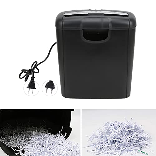 Paper Shredder, Cross Cut Paper Shredder, 6 Sheet Papers Electric File Shredde with Overheat Protection and 10l Wastebasket Anti jam High Security Mail Shredder for Home Office Use(US)