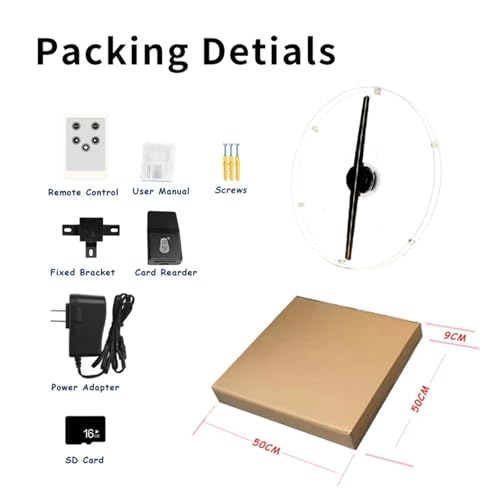 3D Hologram Projector Fan 10.6"/11.8''/16.5'' with Protective Cover for Advertising in Shops, Bars, Exhibitions(10.6Inch with Cover)