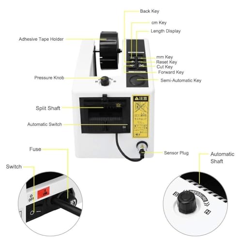 Automatic Packing Tape Dispenser Equipped with Built-in Cutting Blade, High Efficient Equipment for Daily Package Wrapping and Carton Sealing