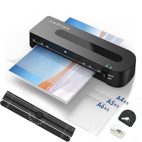 Laminators, Hot Laminators and Cold Laminators with A4/A5/A6 Plastic Film, Corner Rounders, Hole Punches and Ruler Cutters, ABS One-Touch Film Removal for Homes, Schools and Offices