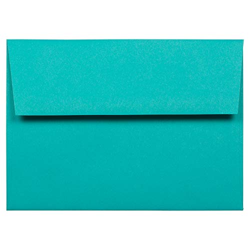 JAM PAPER A7 Colored Invitation Envelopes - 5 1/4 x 7 1/4 - Sea Blue Recycled - Bulk 1000/Carton