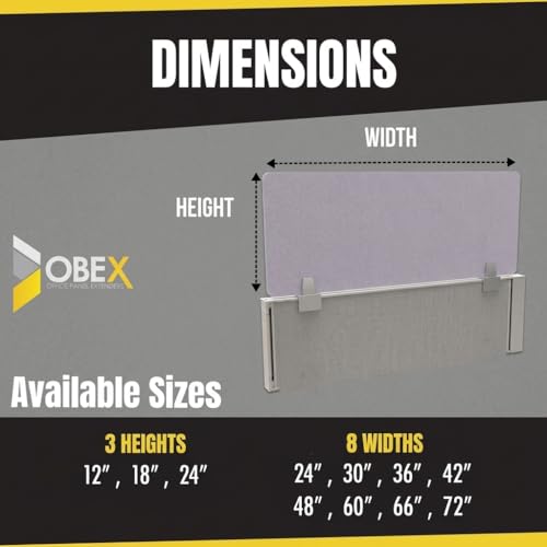 OBEX PET Cubicle Mounted Privacy Panel, Cubicle Privacy Separator for Home and Office Partition & Divider, 18" x 60", Sand