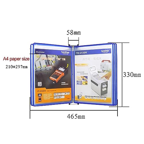 EliteBloom Wall Mount Reference Organizer - File Organizer for Desk with 5 A4 Paper Size PVC Metal Pockets Catalog Disp,5 Pages