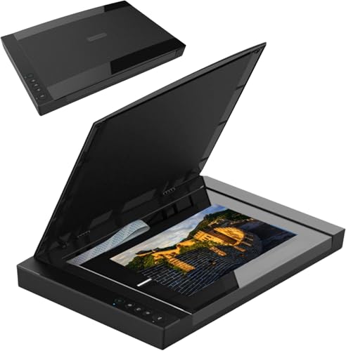 Large Format Flatbed Scanner, A3 Photo Scanner with LED Light Source, 2400 DPI and 11.98 x 16.8in Scanning Area, Document & Book Scanner, for Library, School