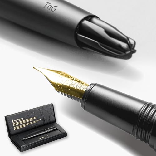 TAG Submarine Luxury Fountain Pen – TurbineDriven Refill, Gold-Plated Medium Nib, Elegant Writing Gift for Men & Women, Designed by Award-Winning Team