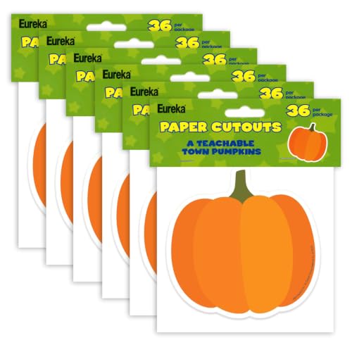A Teachable Town Pumpkins Paper Cut-Outs, 36 Per Pack, 6 Packs