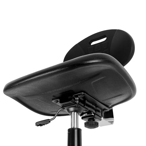 TAKE UR SEAT® Cleanroom Ergonomic ESD Chair Stool, Tilt Lumbar & Seat Depth Adjustment 18" Dia. Adjustable Fooring,HD Base,18" to 26" Height Adjustment (Med. Bench Height,Standard Casters)