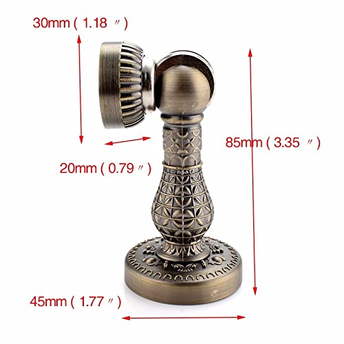 ZSRUIKJN Bronze Retro Zinc Alloy Magnetic Door Stop Stopper Holder Catch Floor Fitting with Screws for Family Home Etc
