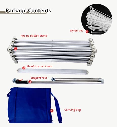 YDBMY Collapsible Pop Up Display Stand, Heavy Duty Trade Show Booth, Portable Tension Fabric Backdrop Rack for Outdoor Events