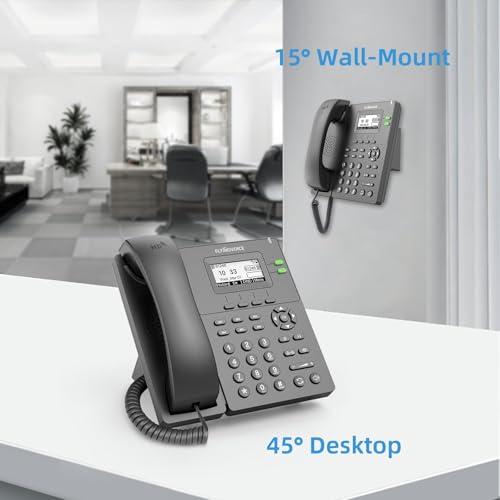 FLYINGVOICE P20P Business VoIP Phone (NOT a Landline, Requires SIP Service), 2 Lines, Built-in 2.4GHz WiFi (AP Mode & WiFi to LAN), USB Port, Dual Ethernet Ports, SIP IP Phone for Office