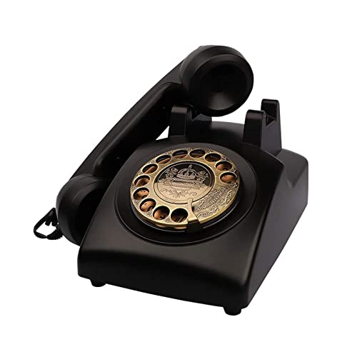 QUANGJN Corded Landline Telephone Vintage Antique Phones Classic Rotary Dial Home Phone Old Fashion Business Phones Office Decor