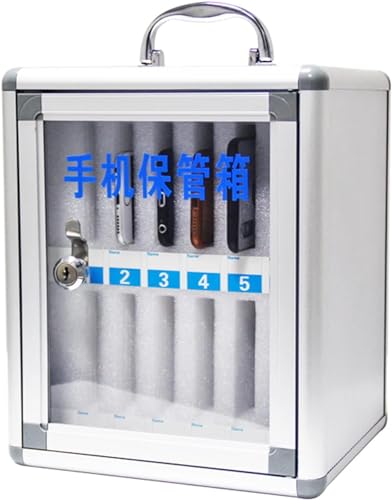 Pocket Chart Storage Cabinet for Cell Phones, Cell Phones Storage Cabinet Pocket Chart Storage Locker Box, with Handle and Security Lock, for Classroom Office (Color : Silver, Size : 12) (Silver 12)