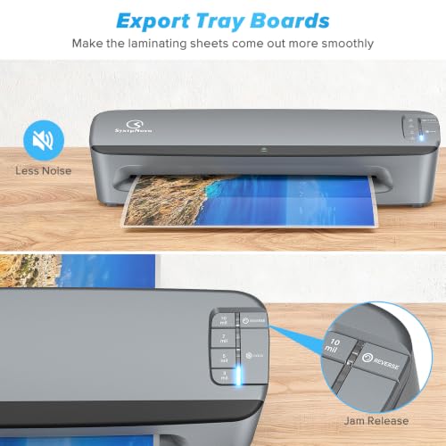 13 inch 4-Roller Heavy Duty Laminator Machine, 990mm/ Min Speed, 3-10 Mil, 60S Warm-up, A3 Thermal Commercial Laminating Machine with 50 Sheets for Home, Office, School, Crafts Gray