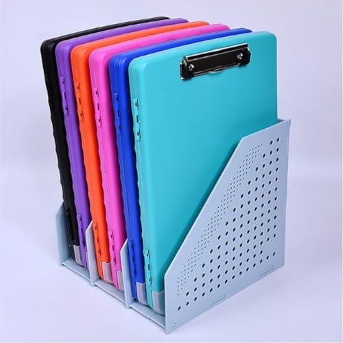 File Organizer 6pcs Clipboard with Storage,A4 Binder Clipboards with Pen Holder,Heavy Duty Plastic Storage with Low Profile Clip,Nursing Folder Side-Opening, for Office Filing Folder